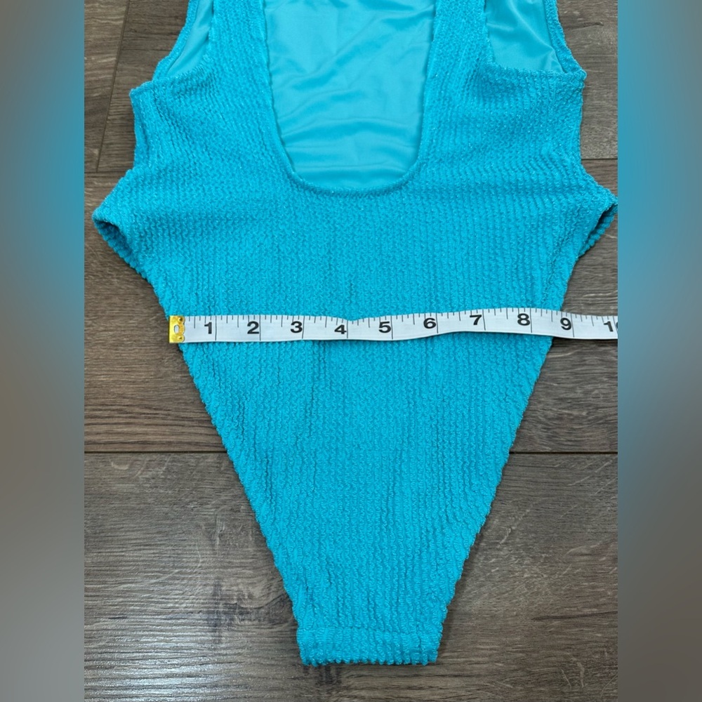 Aerie Shimmery Crinkle One Piece Swimsuit | Cheeky Scoop Back | S | NWOT - Picture 9 of 14